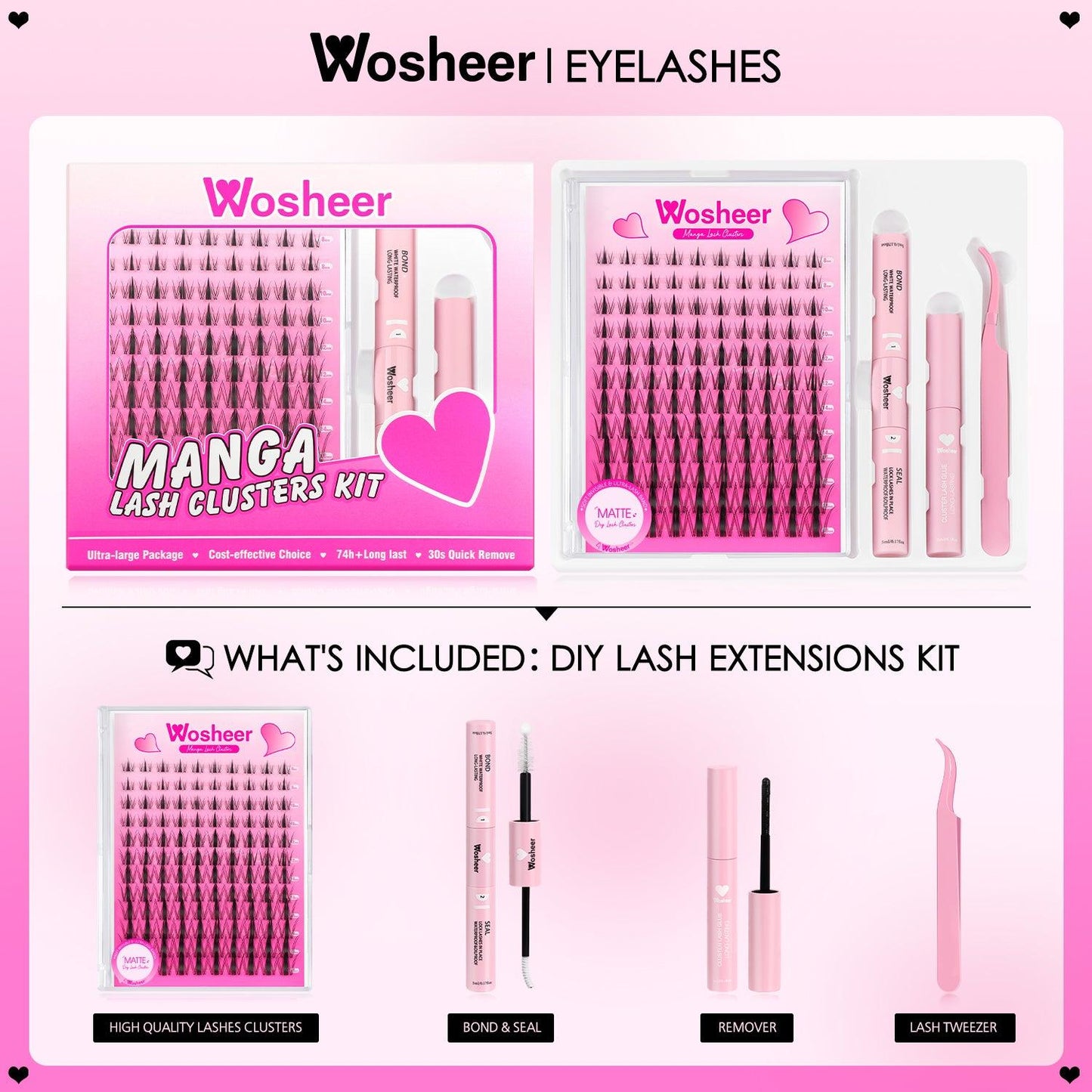 Matte Cluster Lashes - WOSHEER
