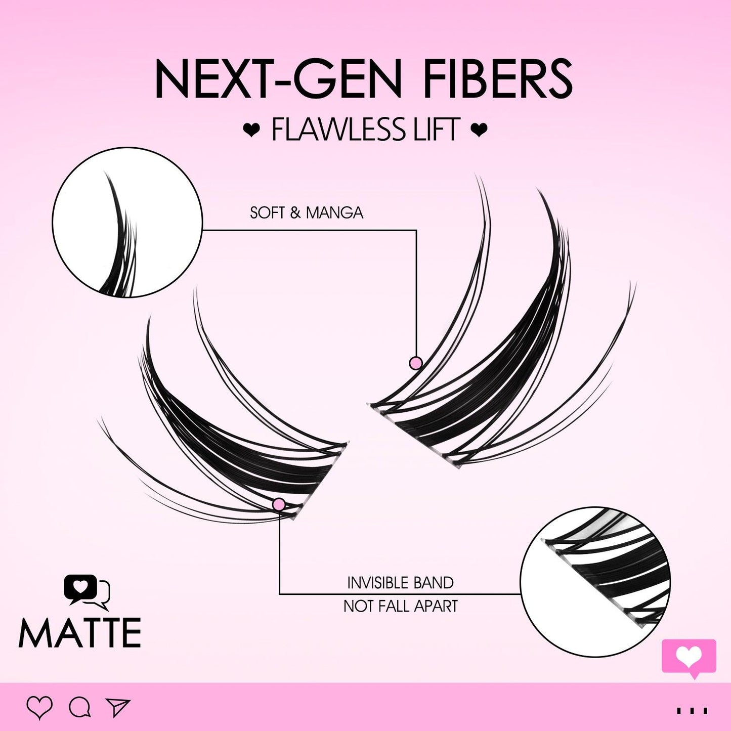 Matte Cluster Lashes - WOSHEER