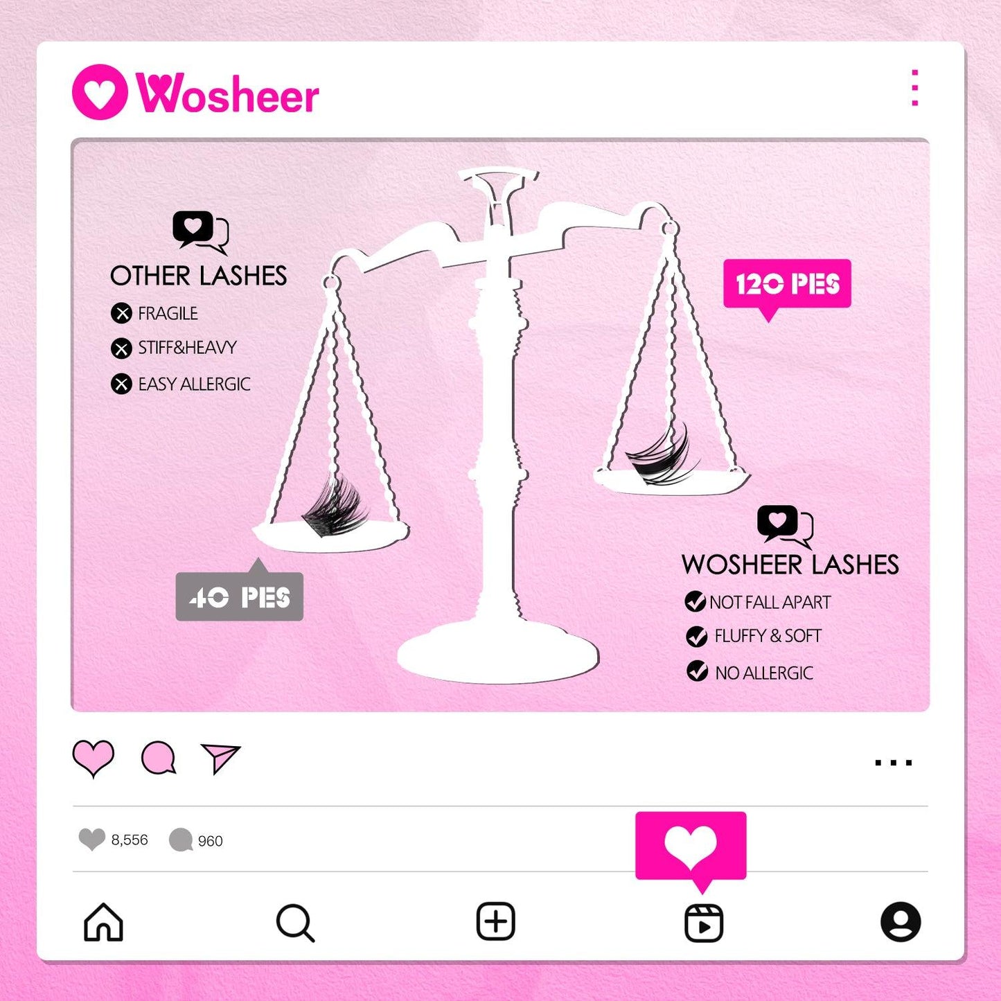 Matte Cluster Lashes - WOSHEER