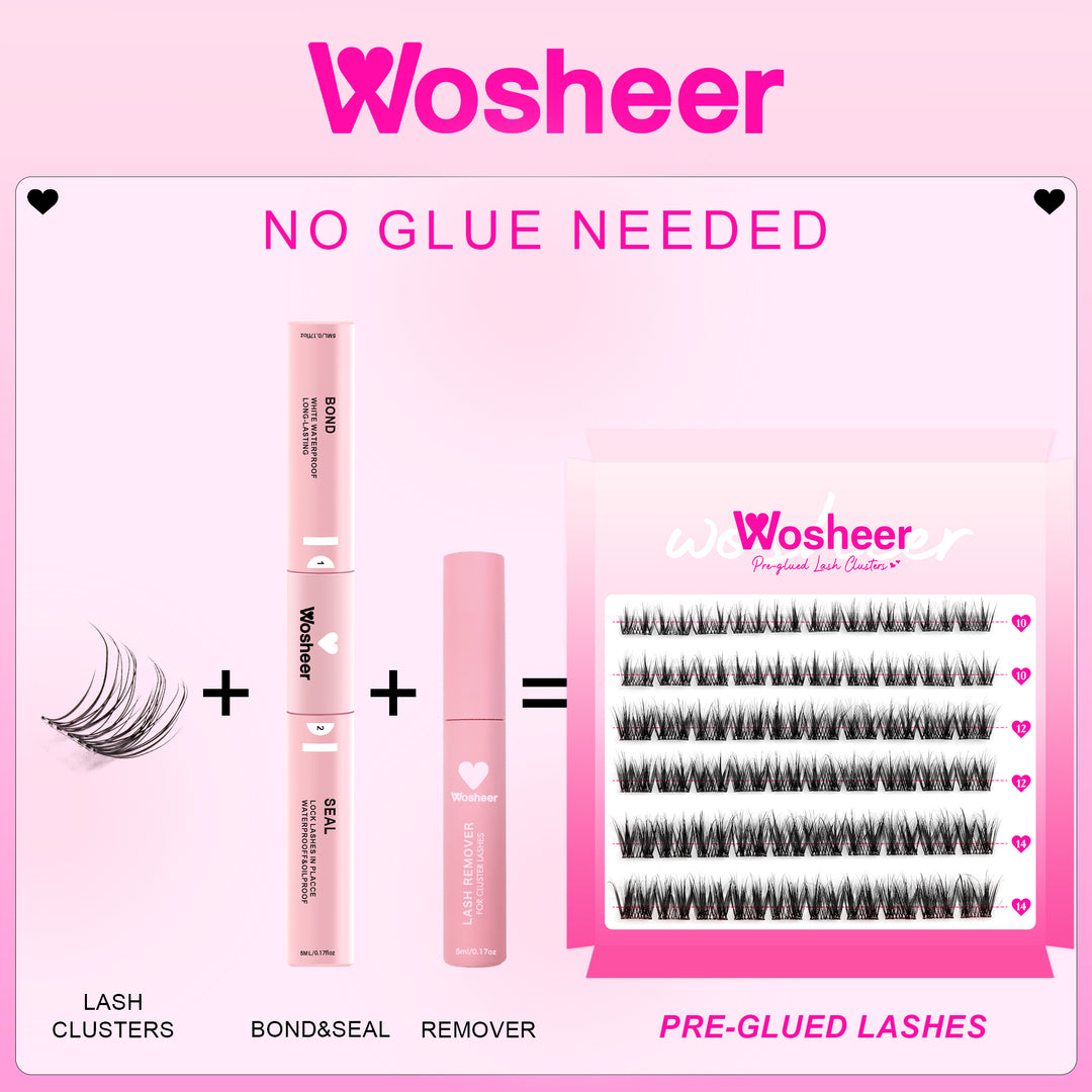Pre-glued Lash Clusters - WOSHEER