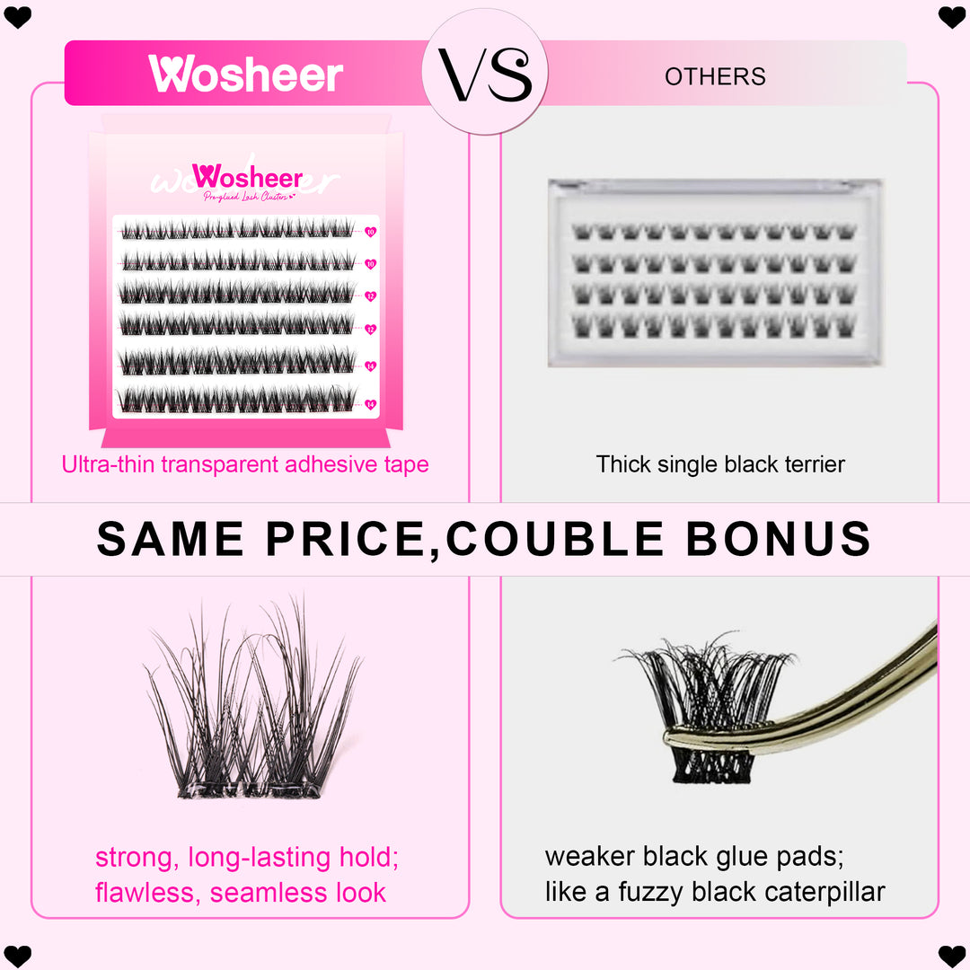 Pre-glued Lash Clusters - WOSHEER