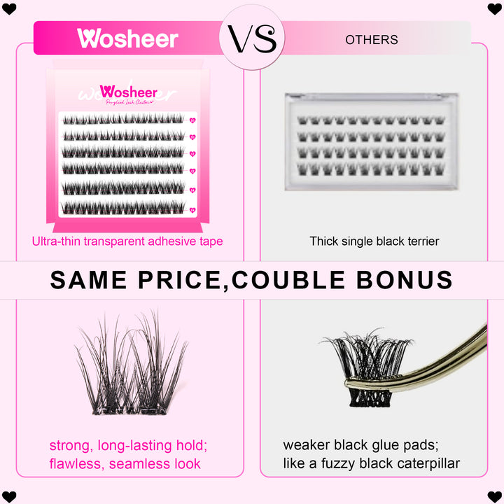Pre-glued Lash Clusters - WOSHEER