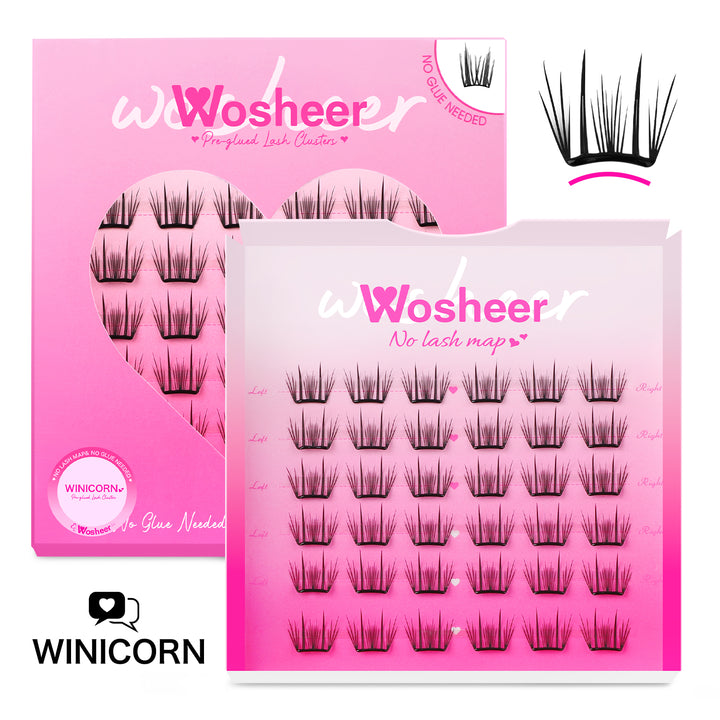 Pre-glued Lash Clusters - WOSHEER